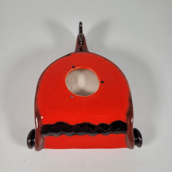 Vintage Orange and Brown Spur Ashtray with Handle, Mid-Century Modern Farmhouse - Picture 12 of 12